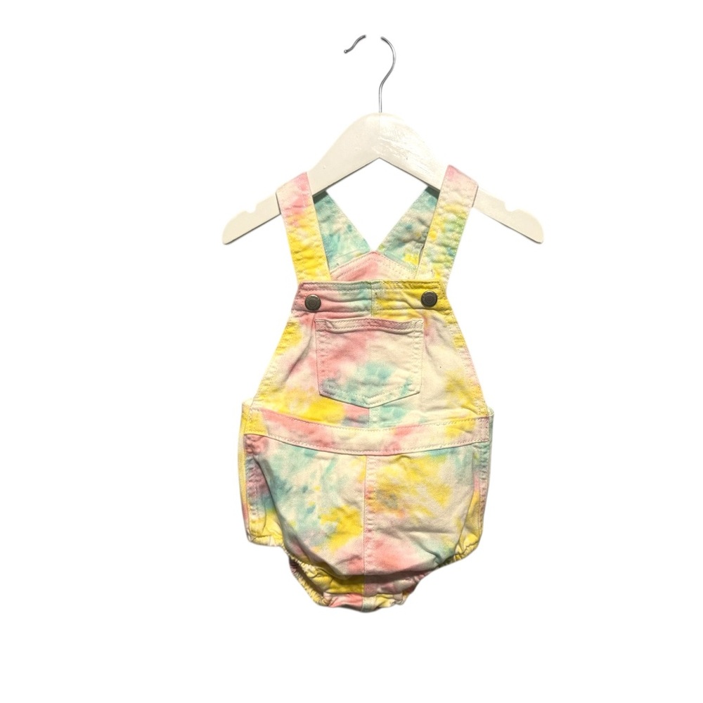 ⭐️ 5/$30 Old Navy Kids Tie-Dye Denim Overalls size 12-18 Months